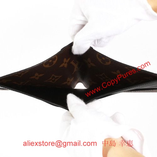 ルイヴィトン モノグラム マカサー ポルトフォイユガスパル 二つ折財布【札入れ】 ダークブラウン＆ブラック M93801 【2011年秋冬新作】